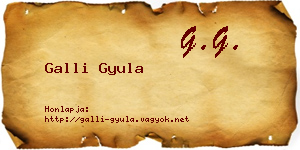 Galli Gyula névjegykártya